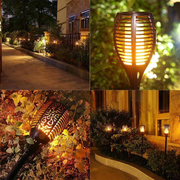 Solar Powered Flickering Flame Lawn Lights for Outdoor Decoration