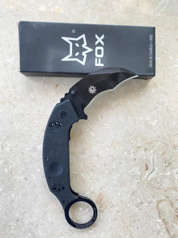 Black Folding Karambit | by Fox Knives