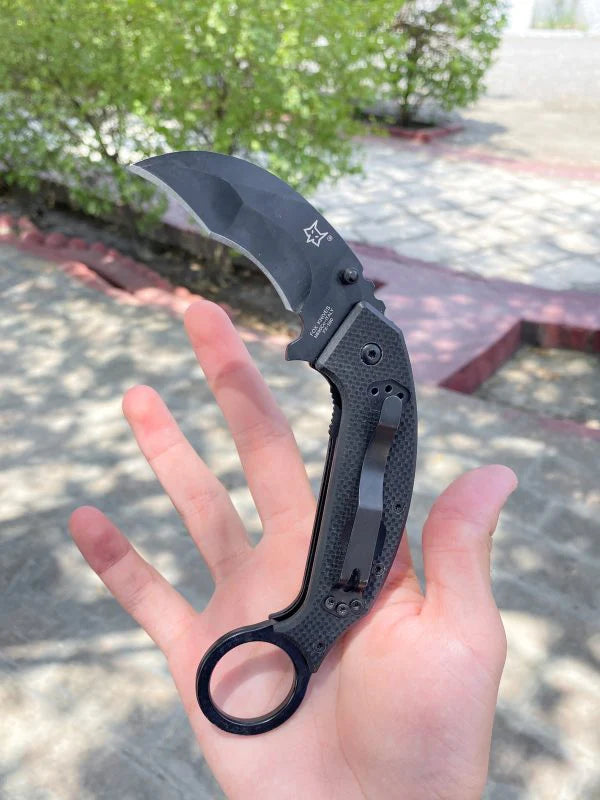 Black Folding Karambit | by Fox Knives