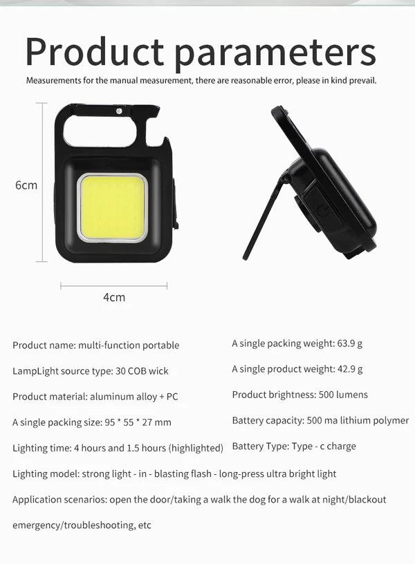 Magnet Base Spotlight with Bottle Opener