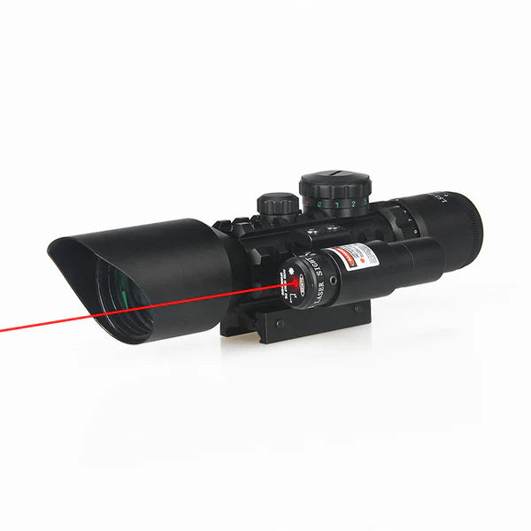 Reticle Rifle Scope with Rail Mount and Laser Sight  LS3-10X42E