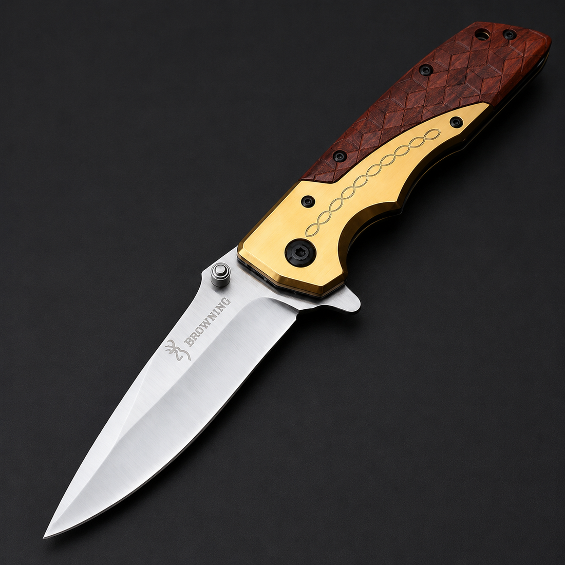Browning DA77 Titanium Handle Hunting Camping Survival Folding Pocket Knife