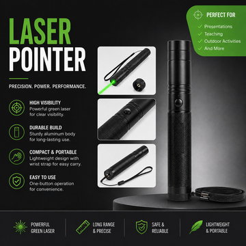 Rechargeable Powerful Green Laser Pointer - with more then 4 KM Range
