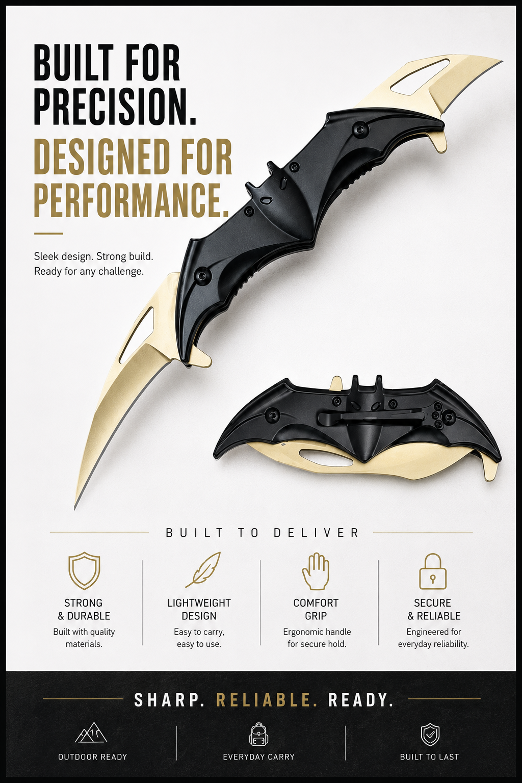 Dark Knight Spring Assisted Dual Batman Tactical Folding Knife
