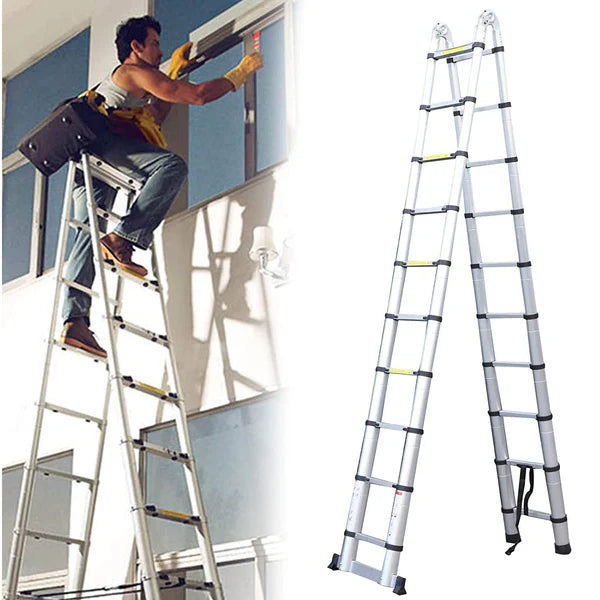 Extendable Foldable Aluminum Ladder 2.2m 14steps