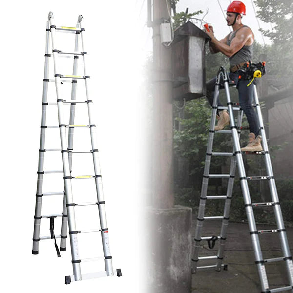 Extendable Foldable Aluminum Ladder 2.2m 14steps