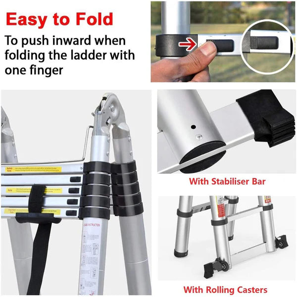 Extendable Foldable Aluminum Ladder 2.2m 14steps