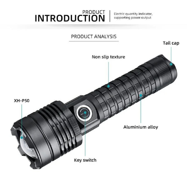 Light Bringer P50 : 700m Range Heavy Metal Torch