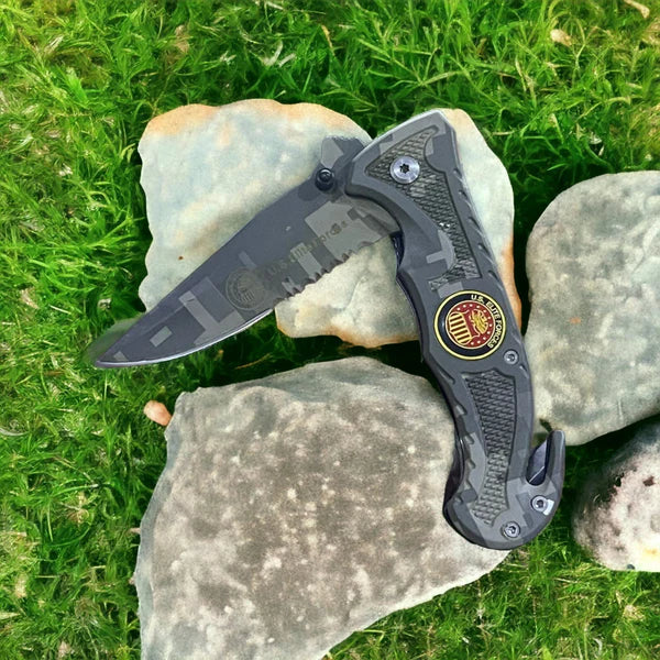 Straight Back Tactical Folding Knife