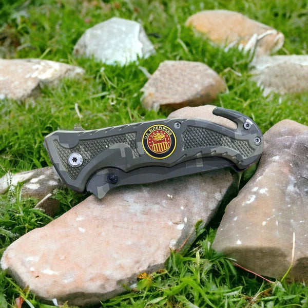 Straight Back Tactical Folding Knife