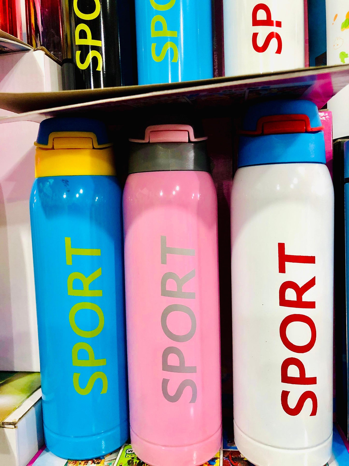 500ml Stainless Steel Double Wall Vacuum Flask, Sports Water Bottle, With Straw Tumbler