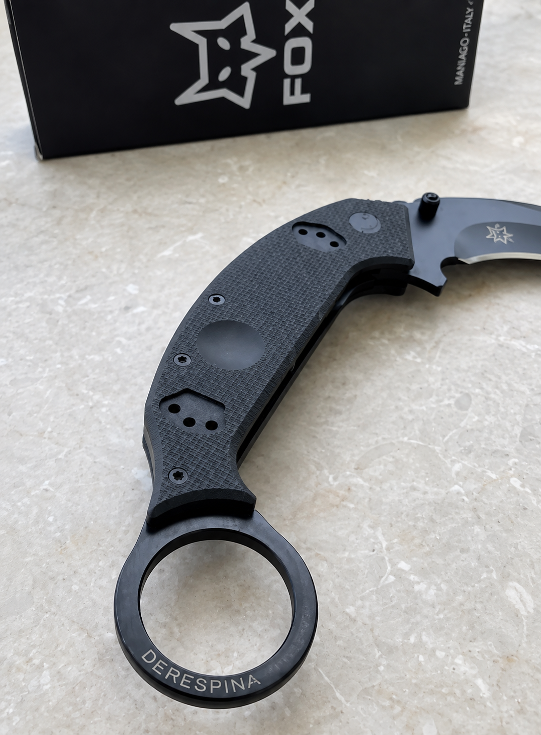 Black Folding Karambit | by Fox Knives