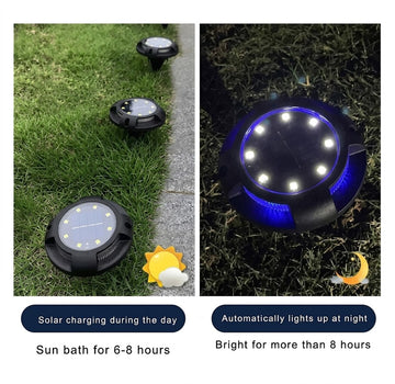 Solar Outdoor Buried LED Light - 4Pcs