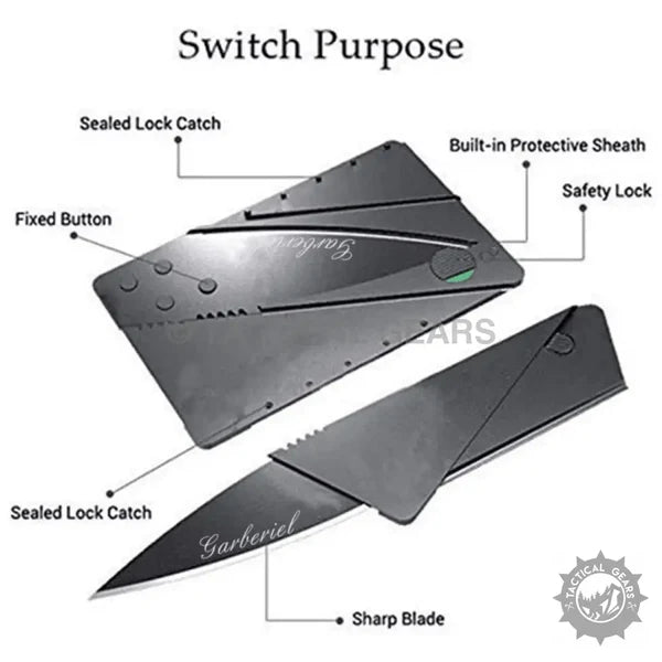 Garberiel Credit Card Knife - Black Tactical Sharp Blade Knife